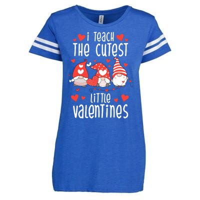 I Teach The Cutest Little Valentines Teacher Enza Ladies Jersey Football T-Shirt