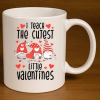 I Teach The Cutest Little Valentines Teacher 11oz C Handle Ceramic Mug