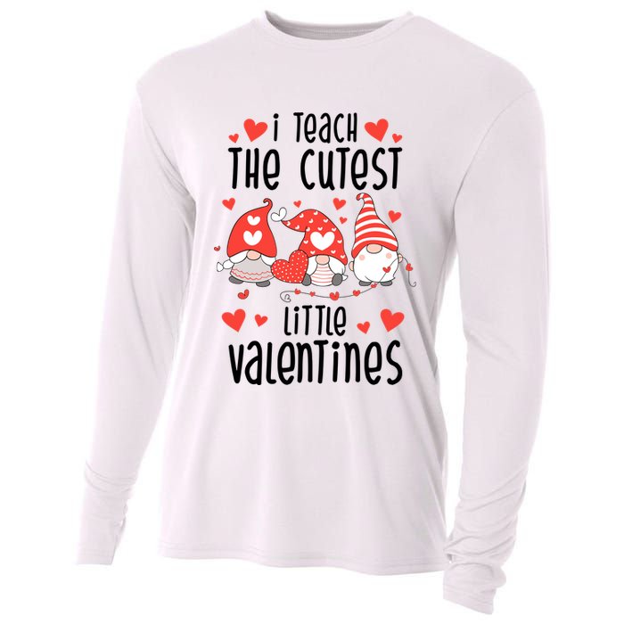 I Teach The Cutest Little Valentines Teacher Cooling Performance Long Sleeve Crew