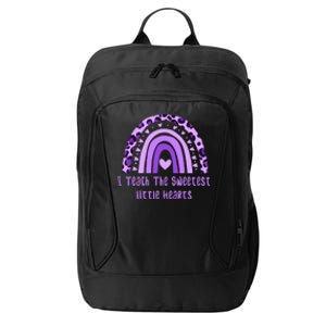 I Teach The Sweetest Hearts Rainbow Teacher Valentines Day City Backpack