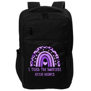 I Teach The Sweetest Hearts Rainbow Teacher Valentines Day Impact Tech Backpack