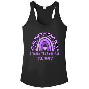 I Teach The Sweetest Hearts Rainbow Teacher Valentines Day Ladies PosiCharge Competitor Racerback Tank