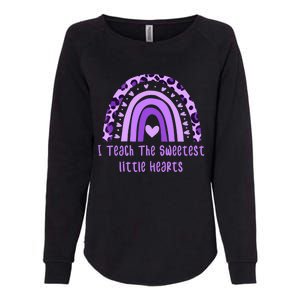 I Teach The Sweetest Hearts Rainbow Teacher Valentines Day Womens California Wash Sweatshirt