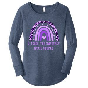 I Teach The Sweetest Hearts Rainbow Teacher Valentines Day Women's Perfect Tri Tunic Long Sleeve Shirt