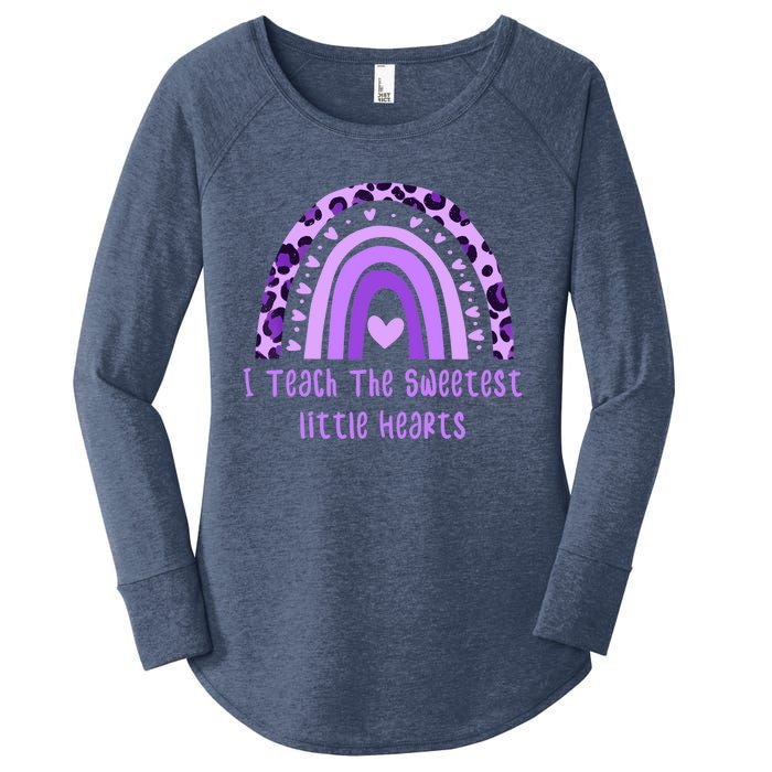 I Teach The Sweetest Hearts Rainbow Teacher Valentines Day Women's Perfect Tri Tunic Long Sleeve Shirt