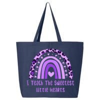 I Teach The Sweetest Hearts Rainbow Teacher Valentines Day 25L Jumbo Tote