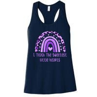 I Teach The Sweetest Hearts Rainbow Teacher Valentines Day Women's Racerback Tank