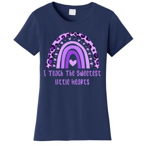 I Teach The Sweetest Hearts Rainbow Teacher Valentines Day Women's T-Shirt