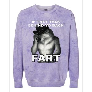 If They Talk Behind Your Back Fart Alpha Wolf Meme Gift Colorblast Crewneck Sweatshirt