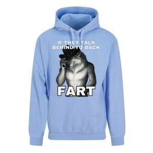 If They Talk Behind Your Back Fart Alpha Wolf Meme Gift Unisex Surf Hoodie