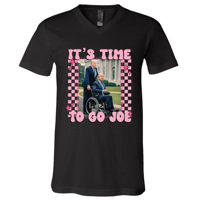 ItS Time To Go Joe Funny Trump 2024 V-Neck T-Shirt