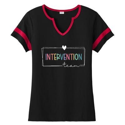 Intervention Teacher Team Early Intervention Squad Ladies Halftime Notch Neck Tee