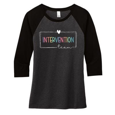 Intervention Teacher Team Early Intervention Squad Women's Tri-Blend 3/4-Sleeve Raglan Shirt