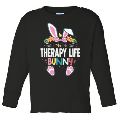 I'm The Therapy Life Bunny Easter Day Rabbit Matching Toddler Long Sleeve Shirt