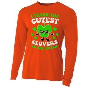 I Teach The Cutest Clovers In The Patch St Patricks Day Tees Great Gift Cooling Performance Long Sleeve Crew