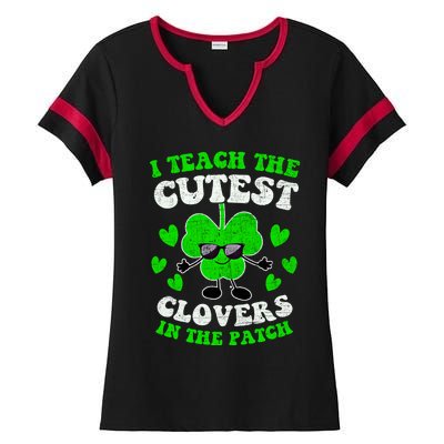 I Teach The Cutest Clovers In The Patch St Patricks Day Tees Great Gift Ladies Halftime Notch Neck Tee