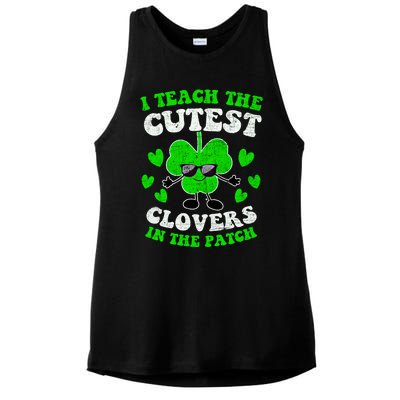 I Teach The Cutest Clovers In The Patch St Patricks Day Tees Great Gift Ladies PosiCharge Tri-Blend Wicking Tank