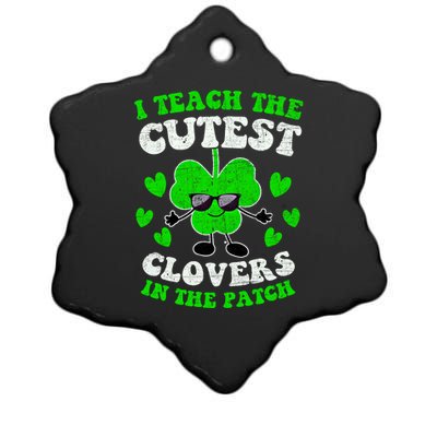 I Teach The Cutest Clovers In The Patch St Patricks Day Tees Great Gift Ceramic Star Ornament