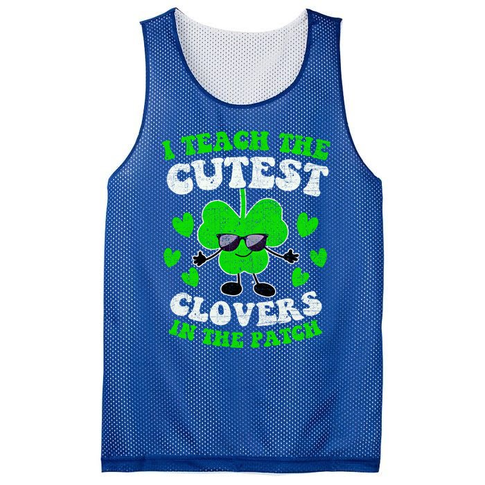 I Teach The Cutest Clovers In The Patch St Patricks Day Tees Great Gift Mesh Reversible Basketball Jersey Tank