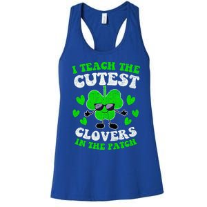 I Teach The Cutest Clovers In The Patch St Patricks Day Tees Great Gift Women's Racerback Tank