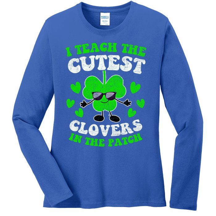 I Teach The Cutest Clovers In The Patch St Patricks Day Tees Great Gift Ladies Long Sleeve Shirt