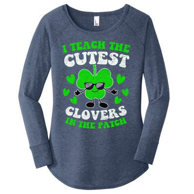 I Teach The Cutest Clovers In The Patch St Patricks Day Tees Great Gift Women's Perfect Tri Tunic Long Sleeve Shirt