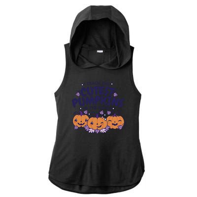 I Teach The Cutest Pumpkins In The Patch Ladies PosiCharge Tri-Blend Wicking Draft Hoodie Tank