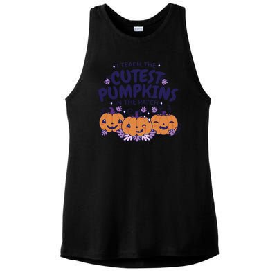 I Teach The Cutest Pumpkins In The Patch Ladies PosiCharge Tri-Blend Wicking Tank