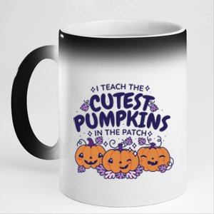 I Teach The Cutest Pumpkins In The Patch 11oz Black Color Changing Mug