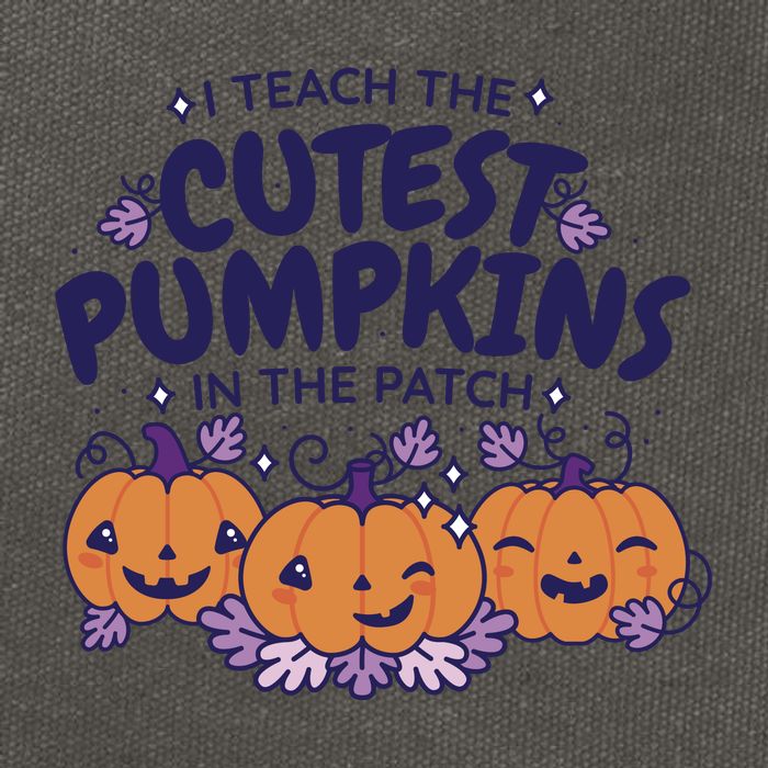 I Teach The Cutest Pumpkins In The Patch Cotton Canvas Backpack