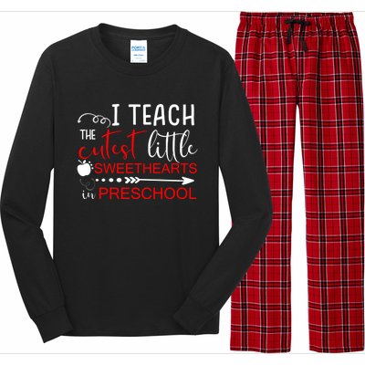 I Teach The Cutest Sweethearts In Preschool Great Gift Valentines Day Gift Long Sleeve Pajama Set