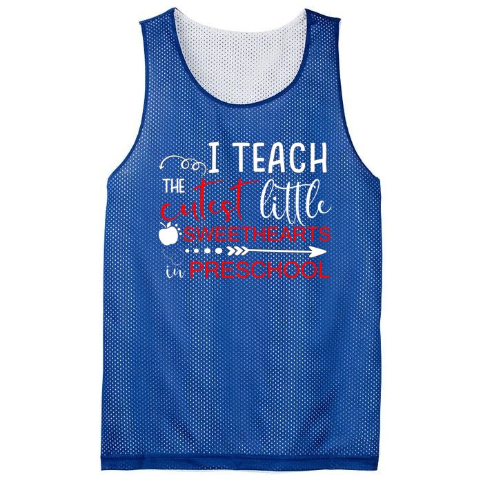 I Teach The Cutest Sweethearts In Preschool Great Gift Valentines Day Gift Mesh Reversible Basketball Jersey Tank