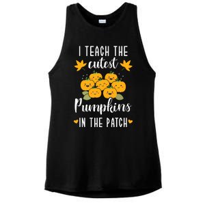 I Teach The Cutest Pumpkins In The Patch Halloween Teacher Ladies PosiCharge Tri-Blend Wicking Tank