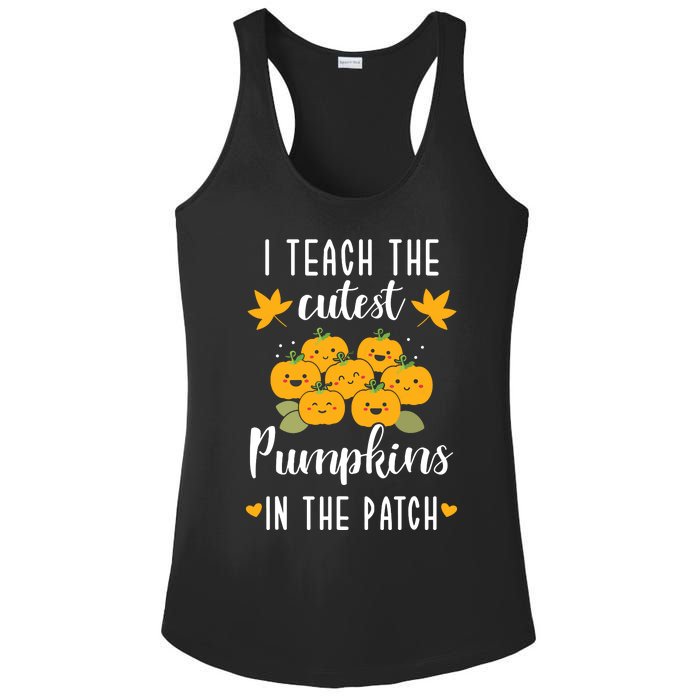 I Teach The Cutest Pumpkins In The Patch Halloween Teacher Ladies PosiCharge Competitor Racerback Tank