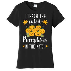 I Teach The Cutest Pumpkins In The Patch Halloween Teacher Women's T-Shirt