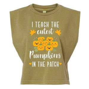 I Teach The Cutest Pumpkins In The Patch Halloween Teacher Garment-Dyed Women's Muscle Tee