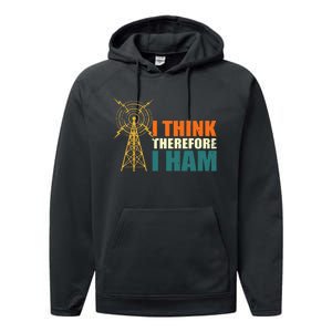 I Think Therefore I Ham Performance Fleece Hoodie