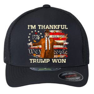 IM Thankful Trump Won Thanksgiving Turkey Flexfit Unipanel Trucker Cap