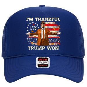 IM Thankful Trump Won Thanksgiving Turkey High Crown Mesh Back Trucker Hat