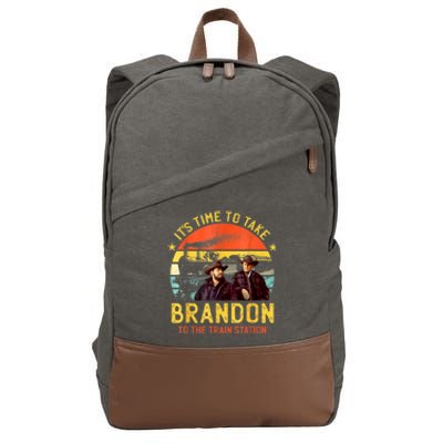 Its Time To Take Brandon To The Train Station Funny Design Cotton Canvas Backpack