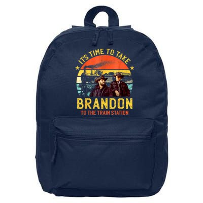 Its Time To Take Brandon To The Train Station Funny Design 16 in Basic Backpack