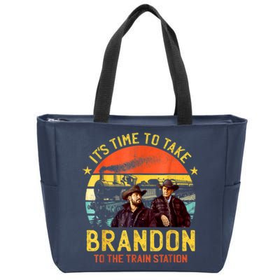 Its Time To Take Brandon To The Train Station Funny Design Zip Tote Bag