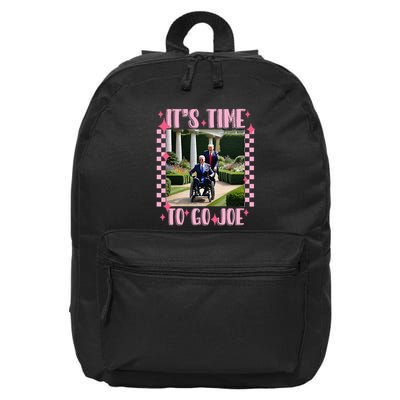 ItS Time To Go Joe Funny Trump Biden Wheelchair 16 in Basic Backpack