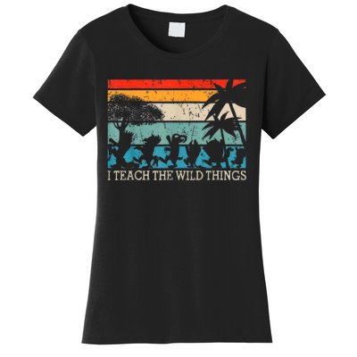 I Teach The Wildthings Vintage Retro Teacherlife Women's T-Shirt