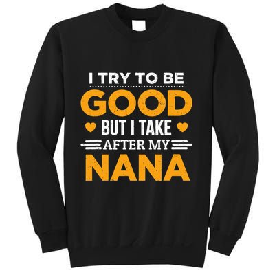 I Try To Be Good But I Take After My Nana Family Gift Sweatshirt