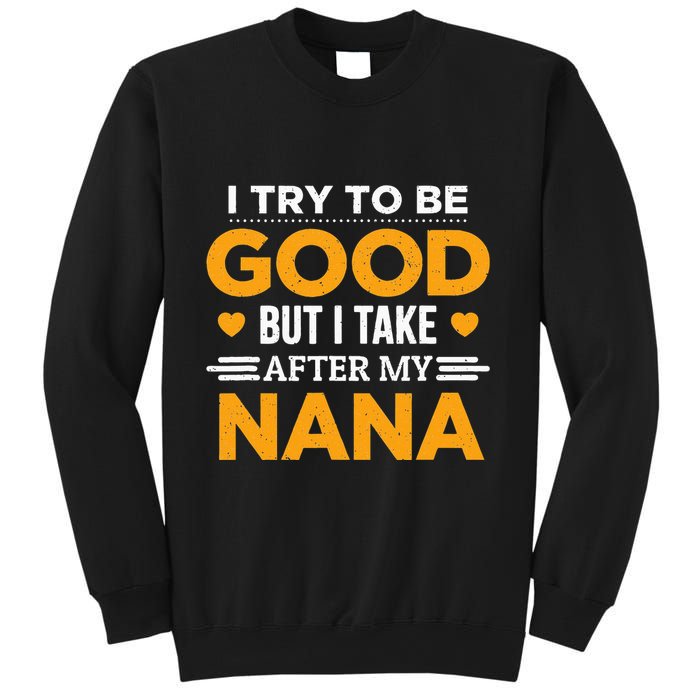 I Try To Be Good But I Take After My Nana Family Gift Sweatshirt