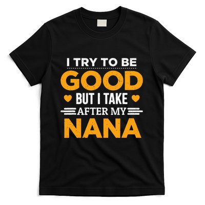 I Try To Be Good But I Take After My Nana Family Gift T-Shirt