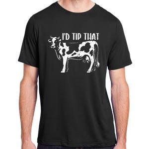 I'd Tip That Funny Cow Tipping Joke Farm Humor Farmer Adult ChromaSoft Performance T-Shirt