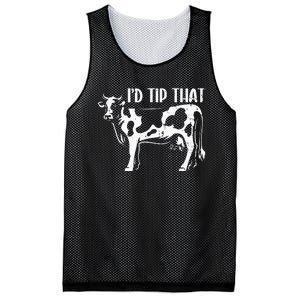 I'd Tip That Funny Cow Tipping Joke Farm Humor Farmer Mesh Reversible Basketball Jersey Tank