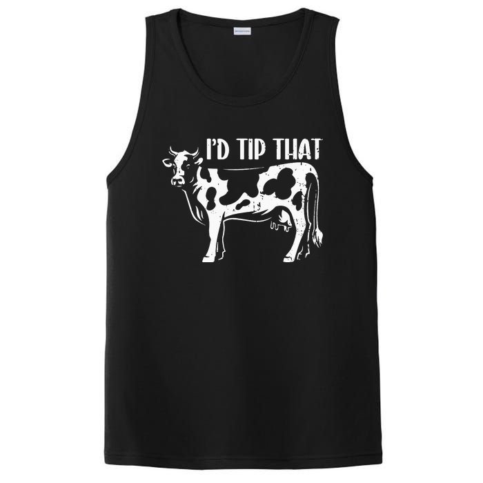 I'd Tip That Funny Cow Tipping Joke Farm Humor Farmer PosiCharge Competitor Tank